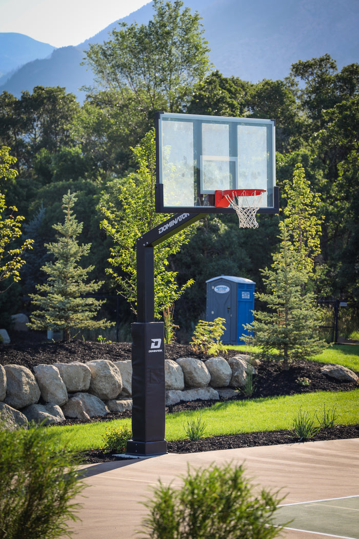 Dominator 72" Adjustable Basketball Hoop - Tempered Glass Backboard