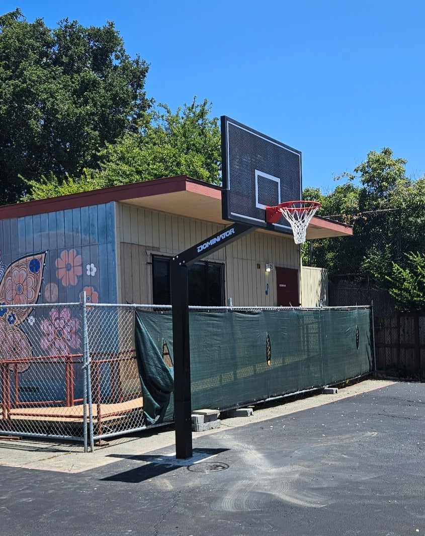 Hoops Center 72 inch Fixed Height Basketball Hoop w/ Perforated Aluminium Backboard ...
