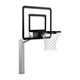 Dominator aluminium poolside basketball hoop with brushed aluminium pole