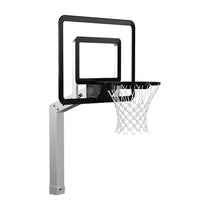 Dominator aluminium poolside basketball hoop with brushed aluminium pole