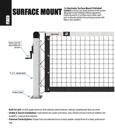 Surface Mount Pickleball Posts & Net Systems