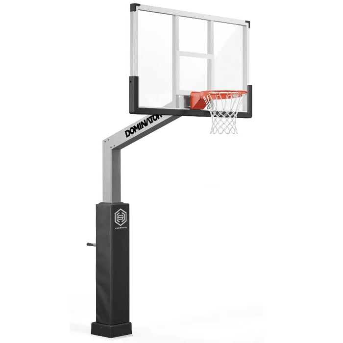 Dominator 72" Adjustable Basketball Hoop - Tempered Glass Backboard